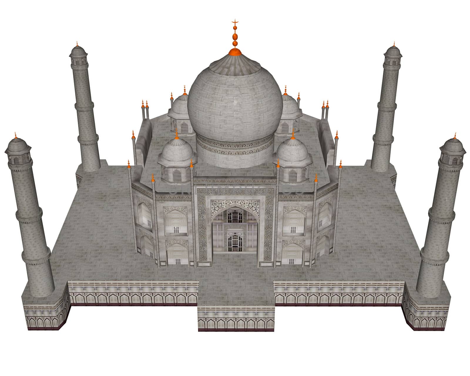 Taj Mahal mausoleum - 3D render by Elenaphotos21
