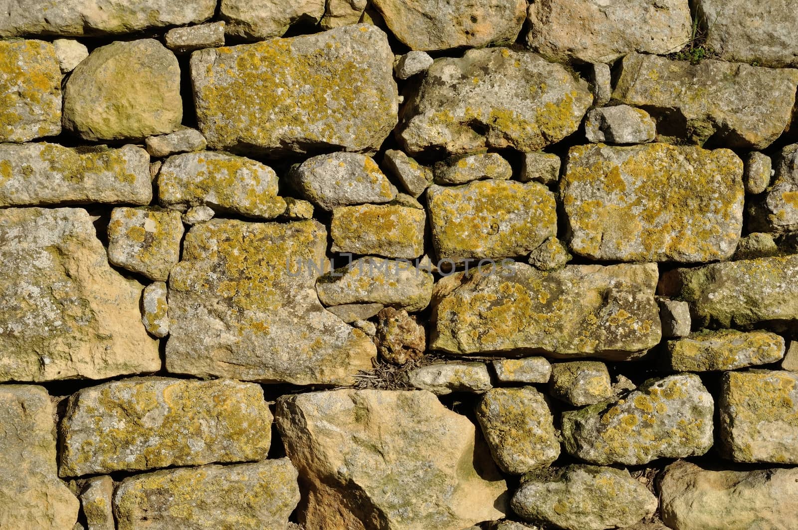 Solid wall made of stone 