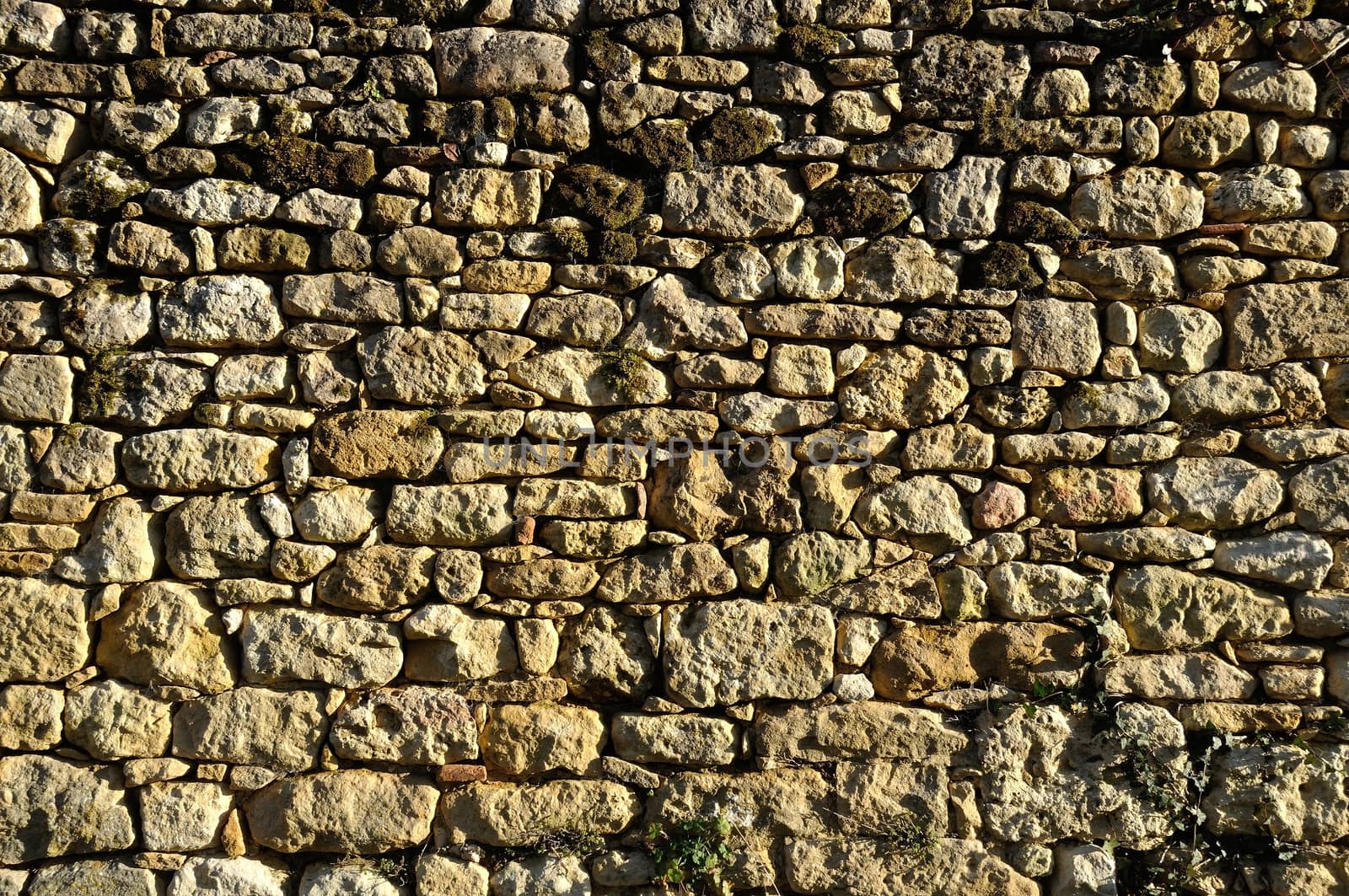 Solid wall made of stone 