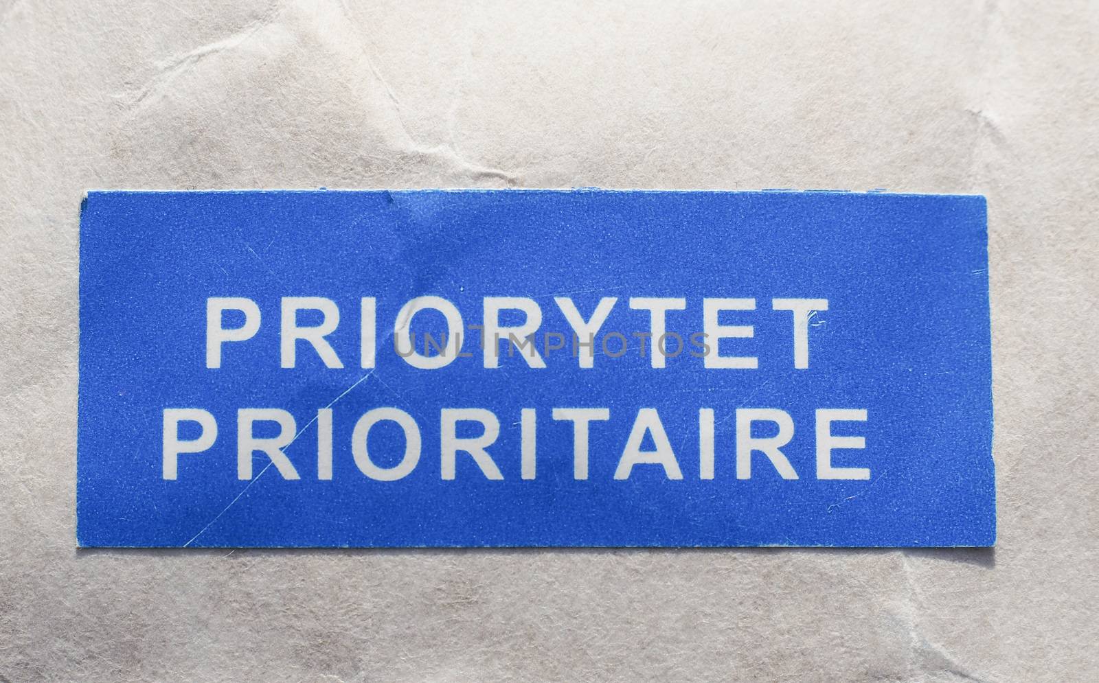 Priorytet Prioritaire - Priority mail tag from Poland