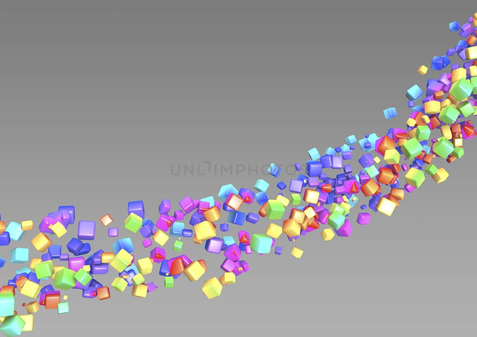 Colored cubes background. 3D rendering.