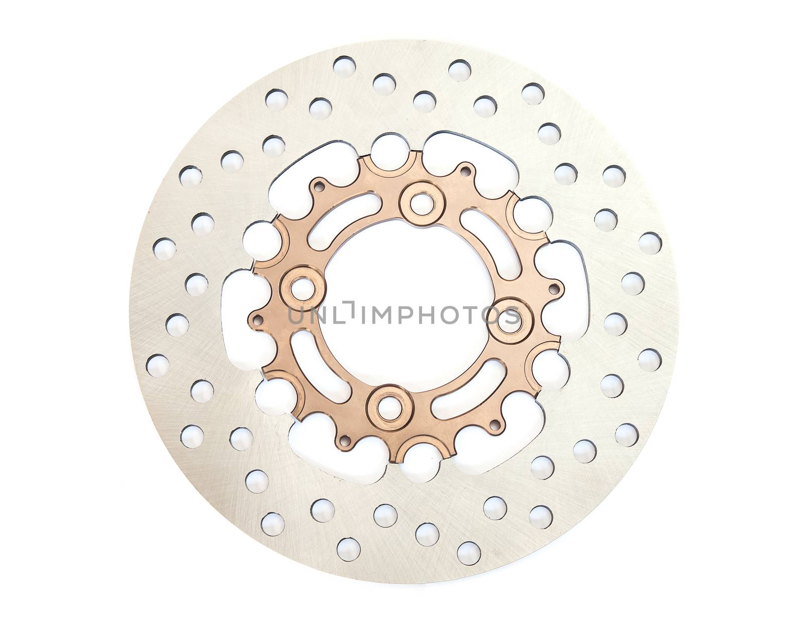 Isolated of new disc brake for motorcycle on white background