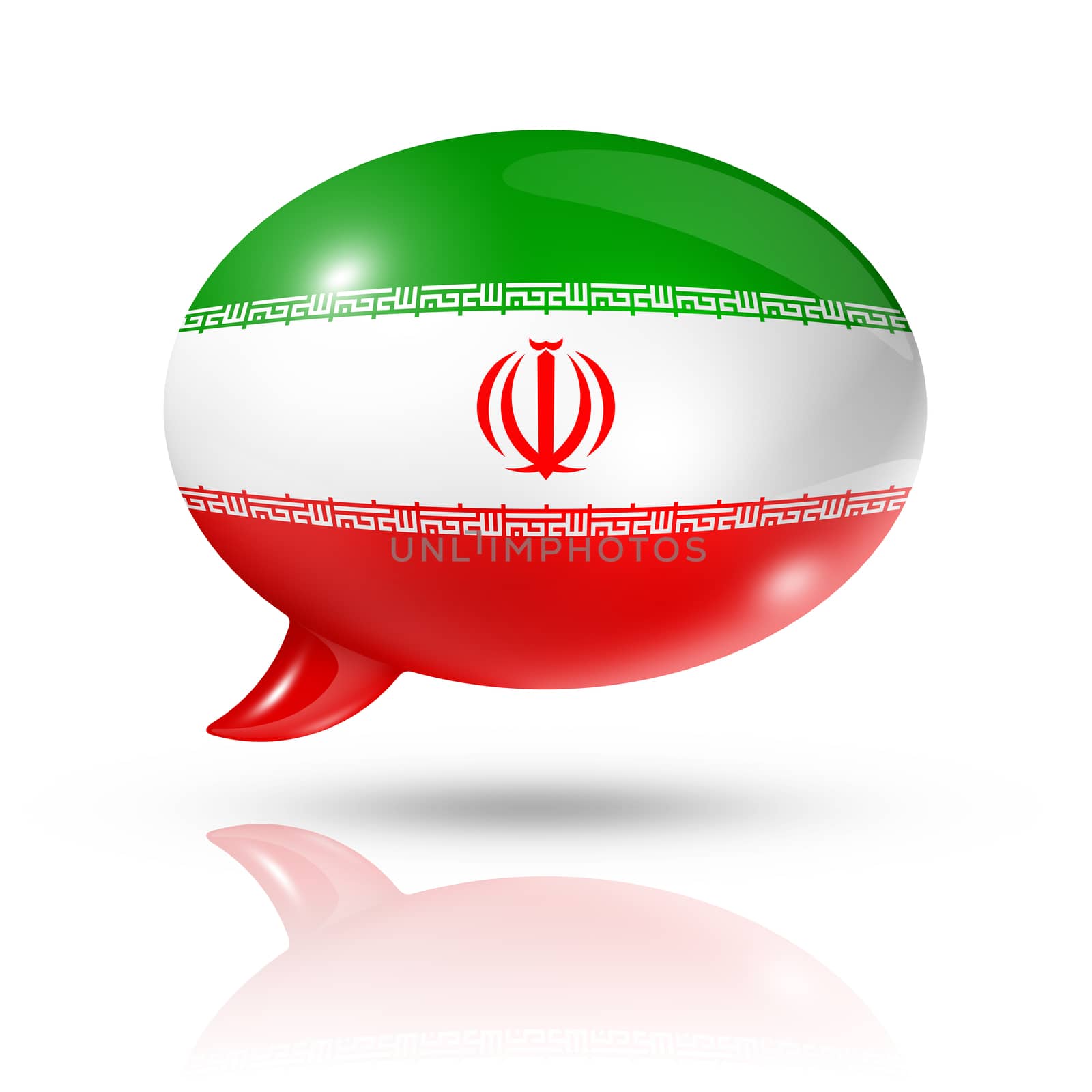 Iranian flag speech bubble by daboost