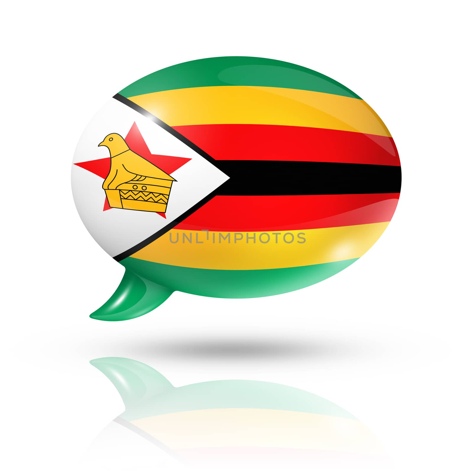 Zimbabwean flag speech bubble by daboost