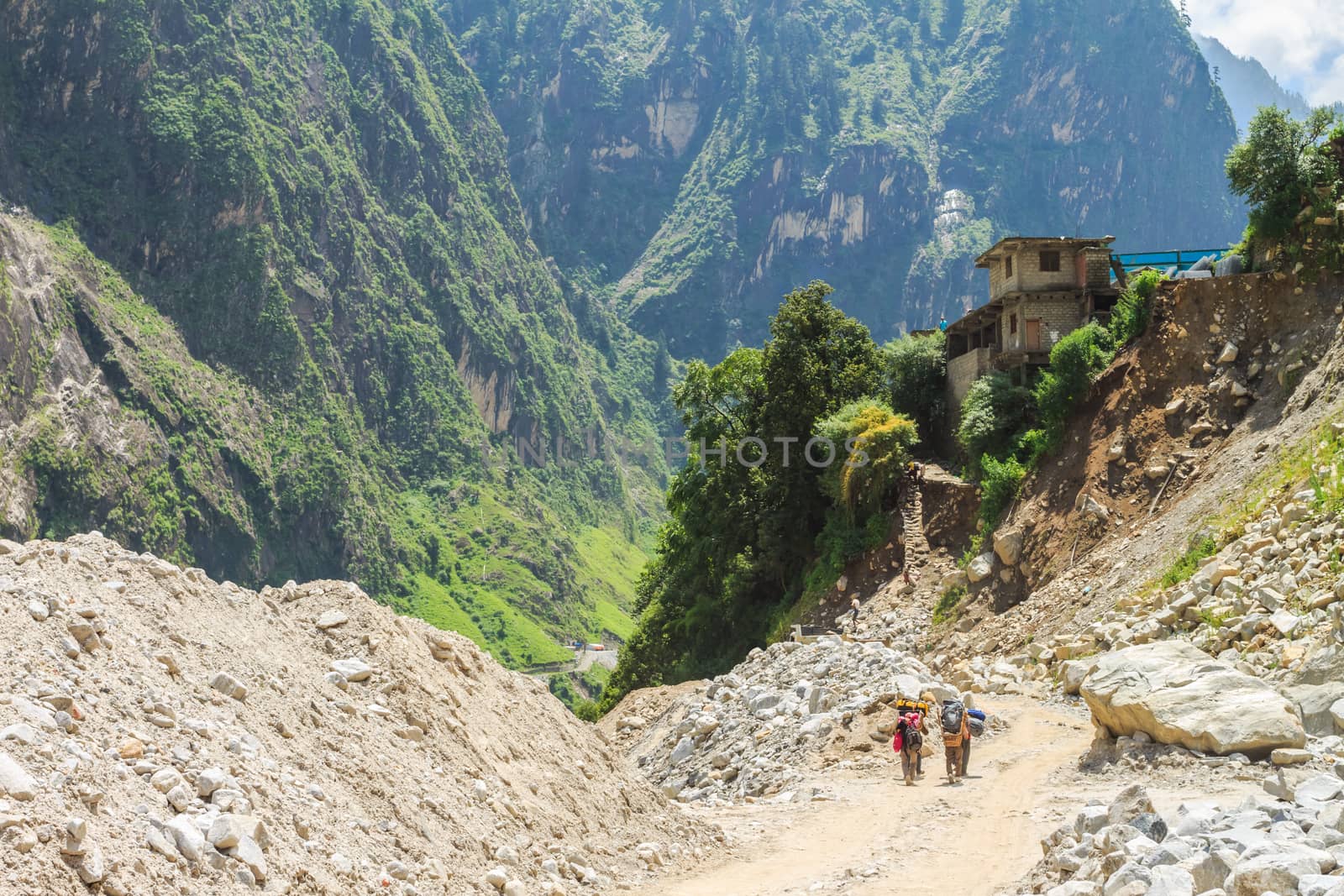 The result of landslide after flooded in India