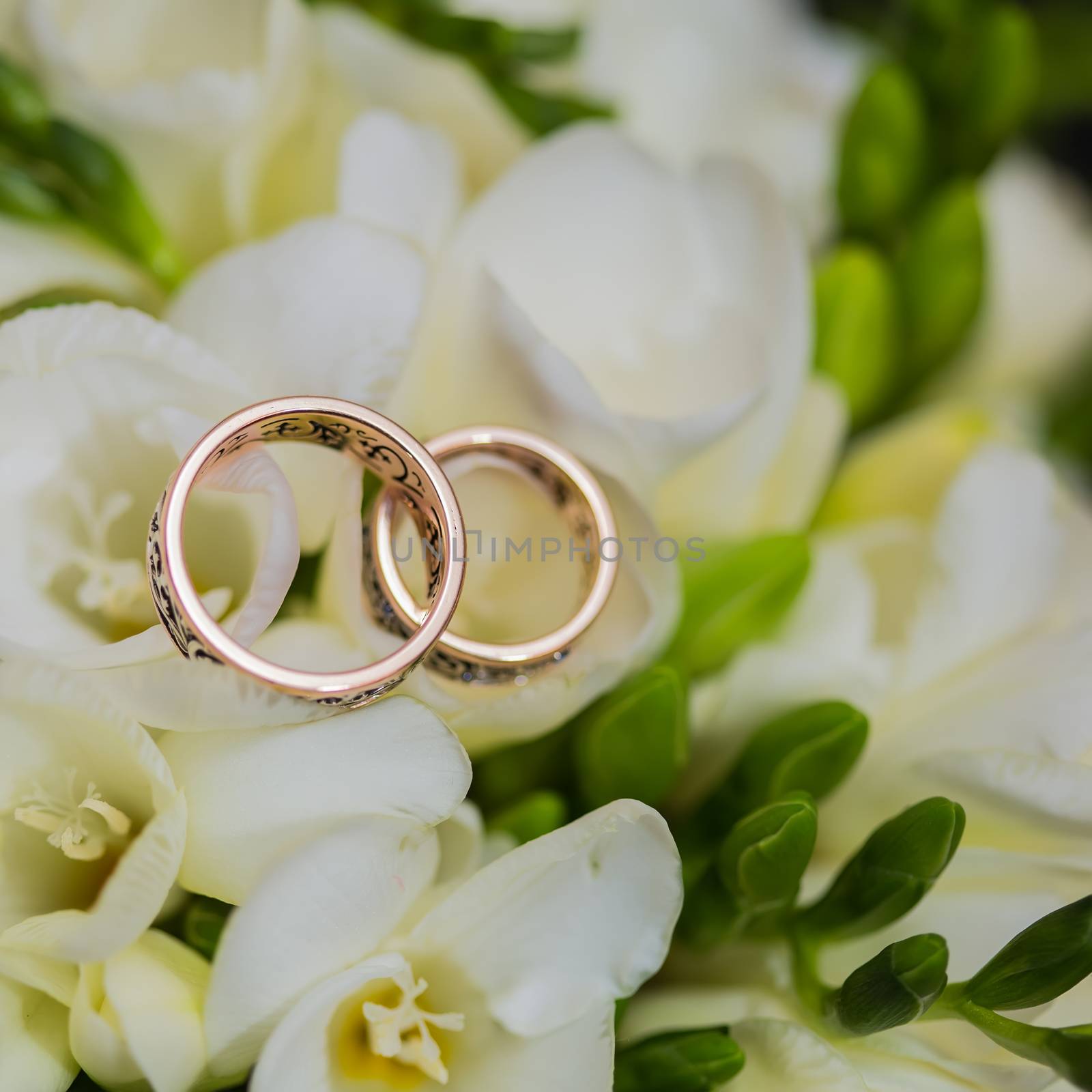 Two wedding rings in infinity sign. Love concept. by sarymsakov
