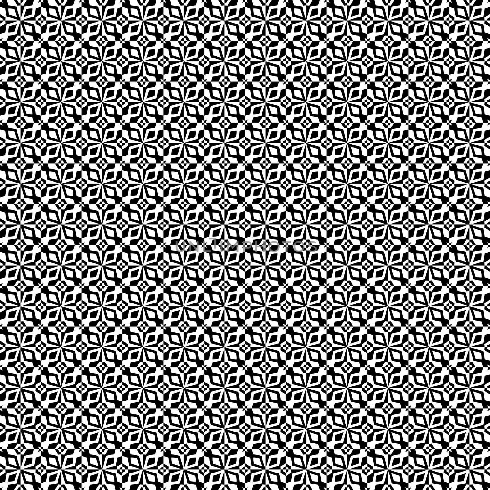 Digital computer graphic - geometric seamless ornament in a black - white colors for design.