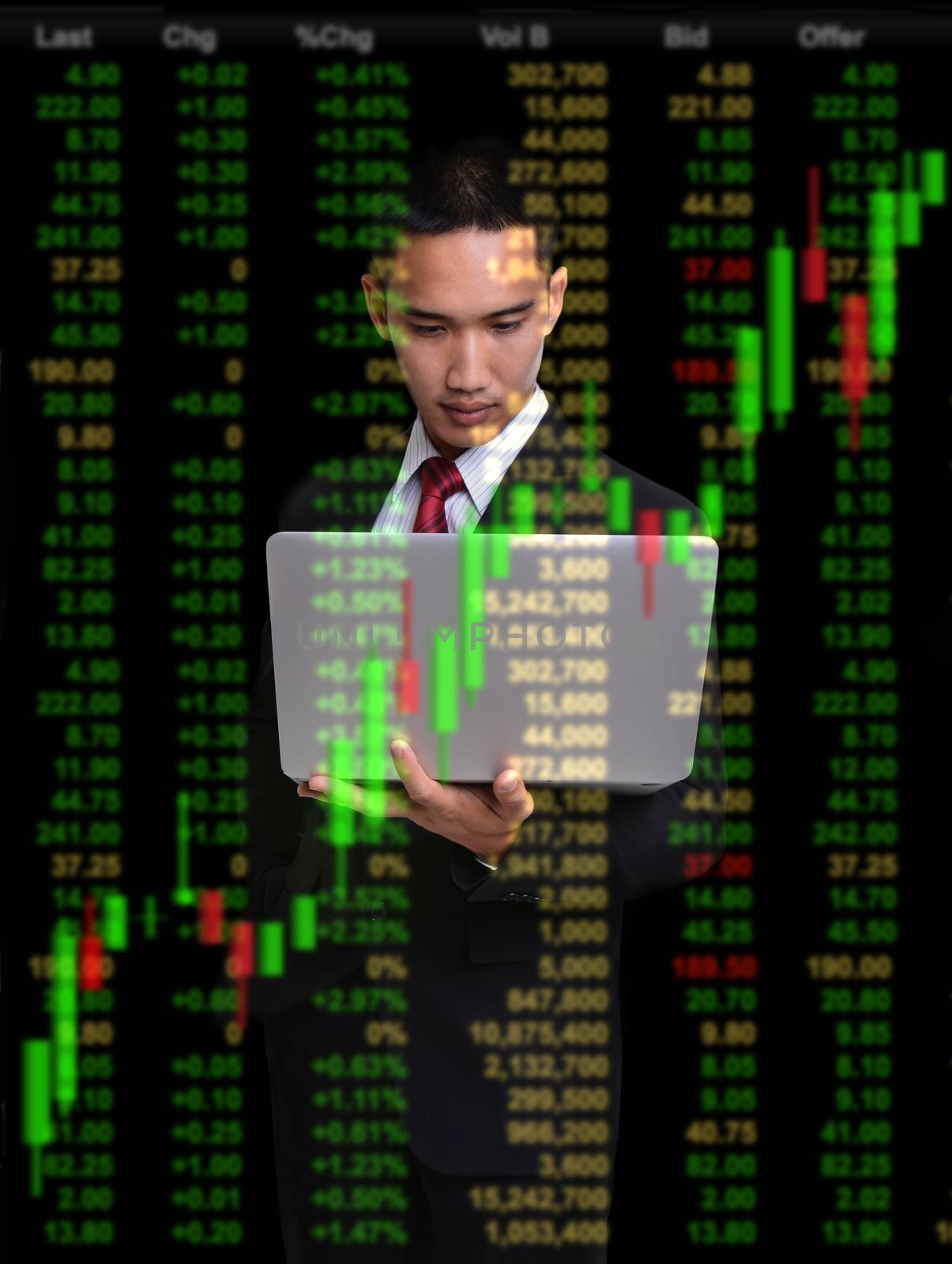 business man in bull market stock investment concept