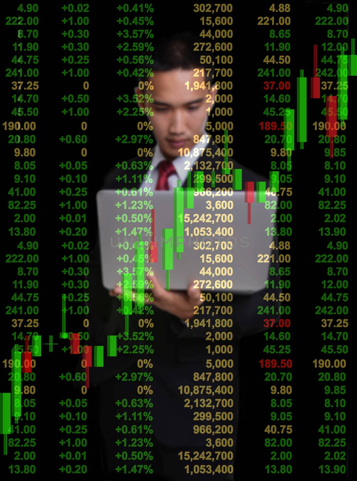 business man in bull market stock investment concept