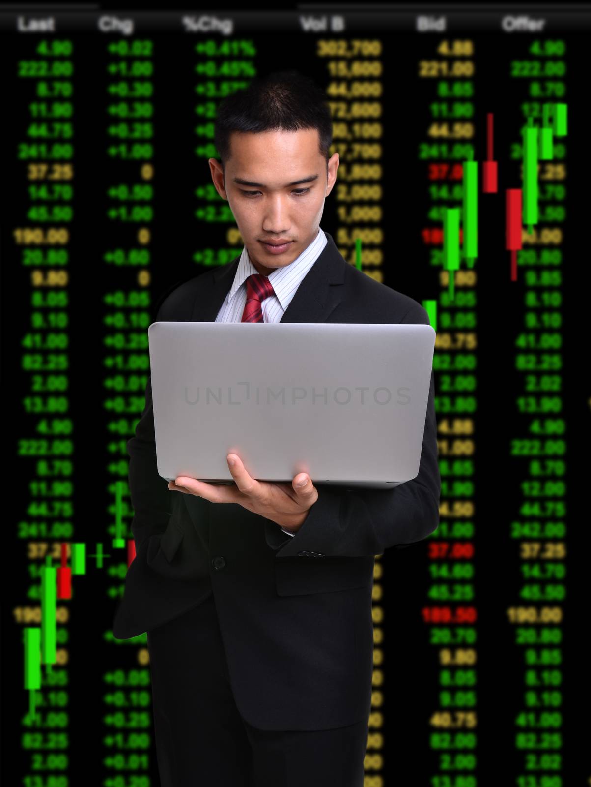 business man in bull market stock investment concept