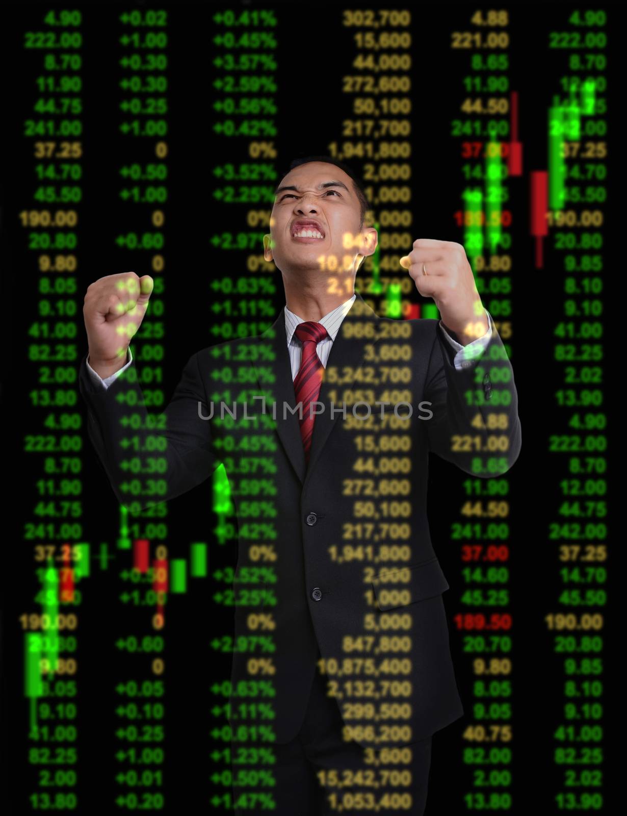 business man in bull market stock investment concept