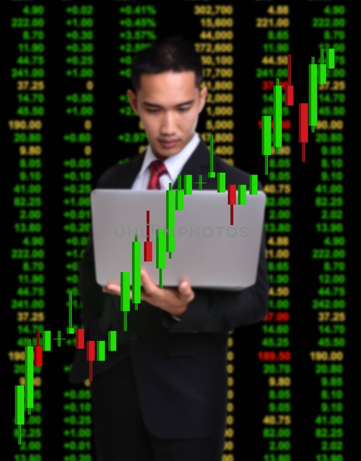 business man in bull market stock investment concept