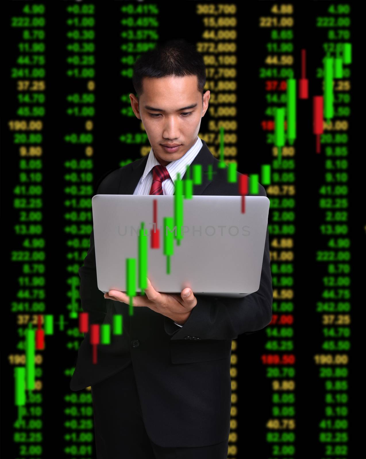 business man in bull market stock investment concept