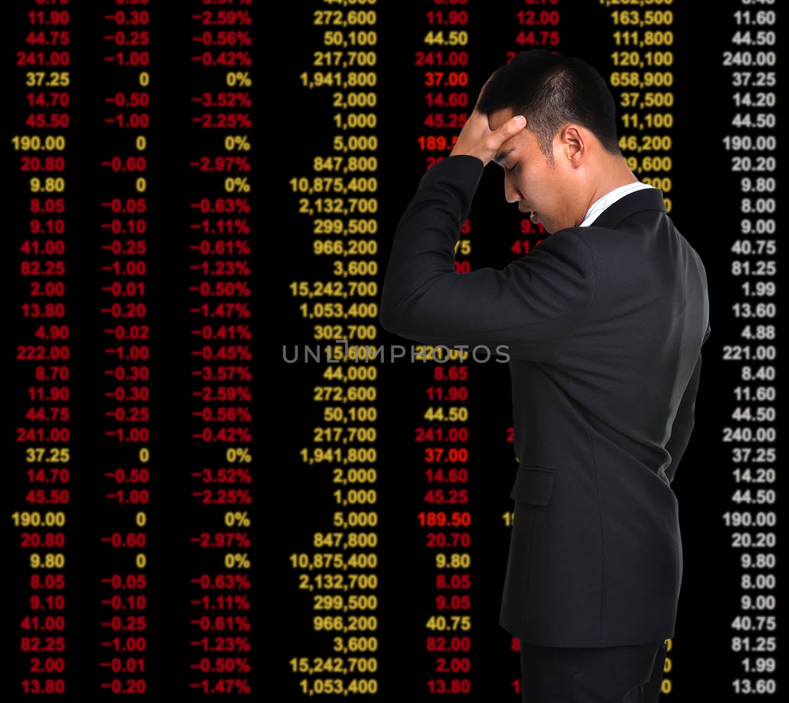 business man in bear market stock investment concept