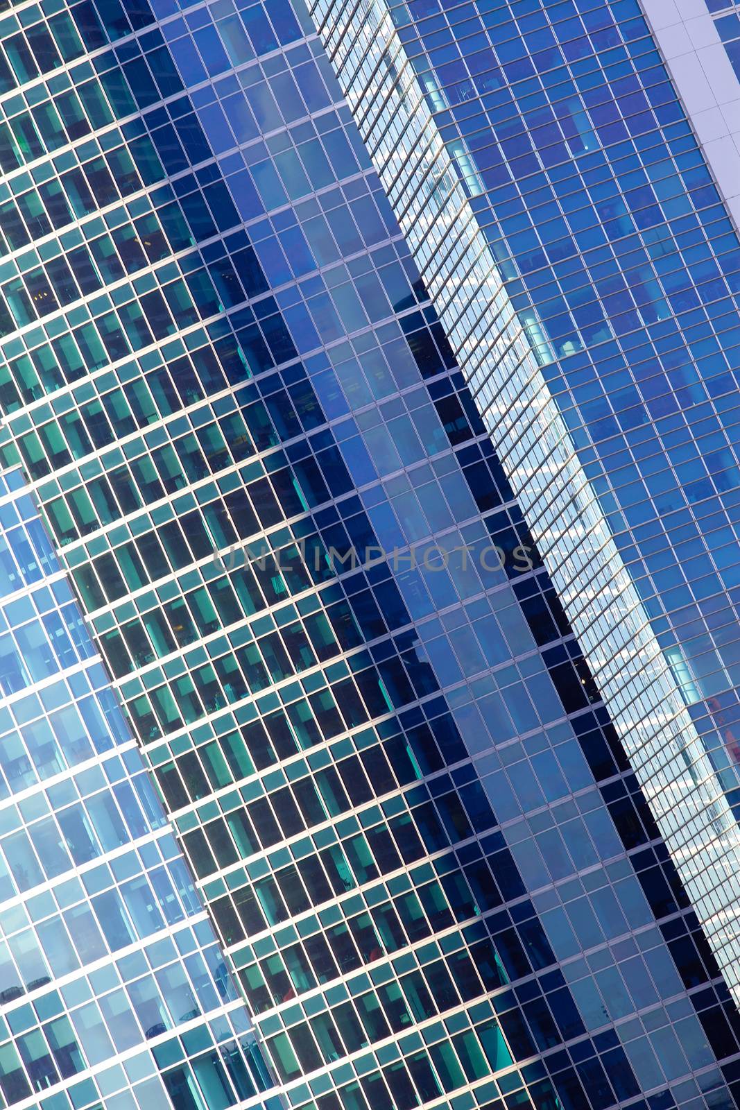 Wall of office building close-up, floors of the skyscraper