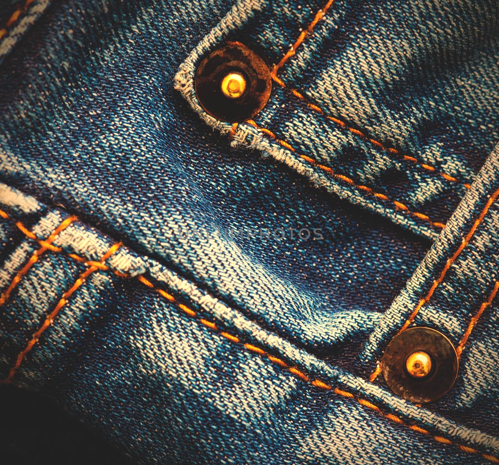 jeans, part with pockets end rivets. instagram image style