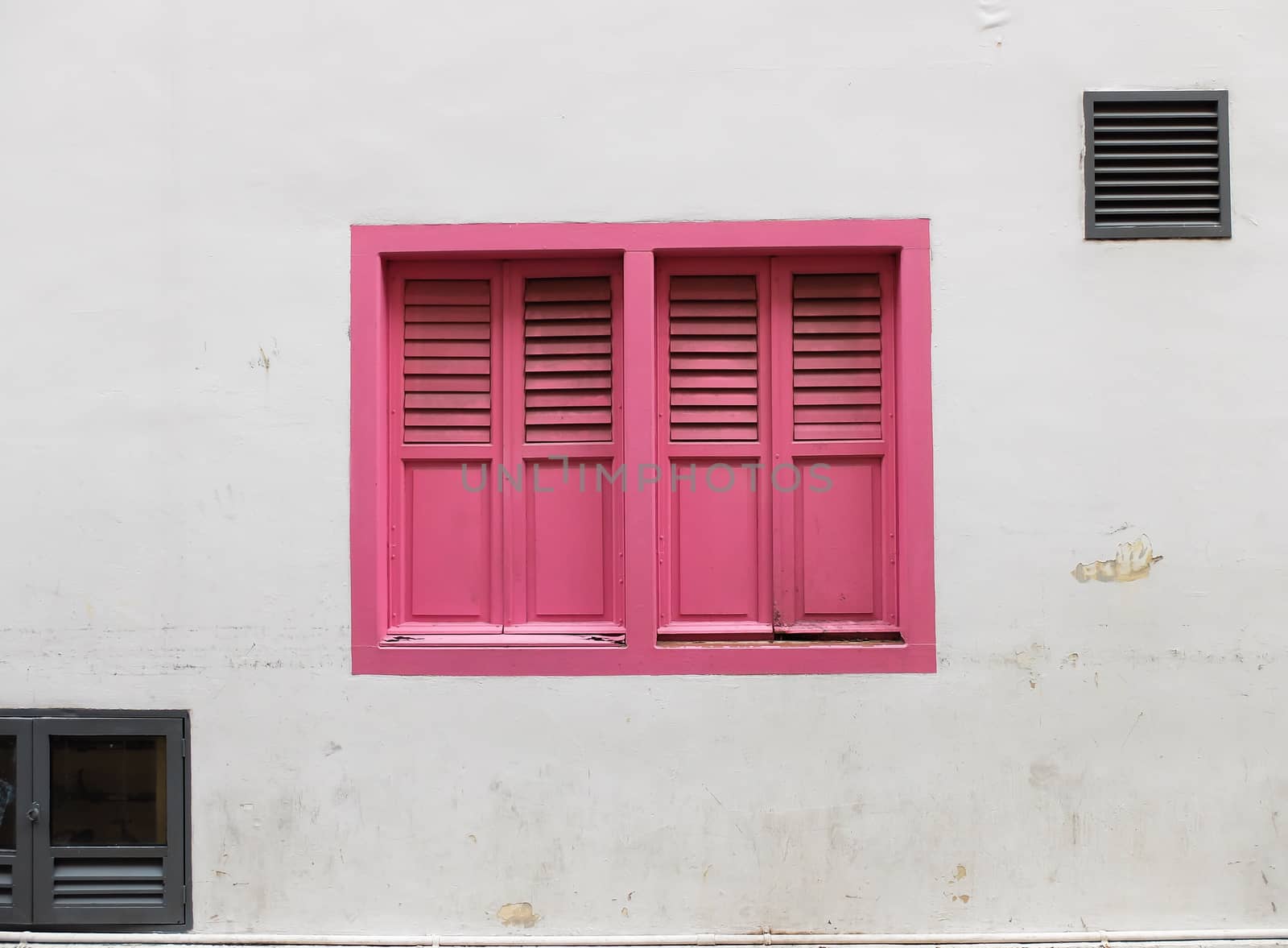 pink windows on white background