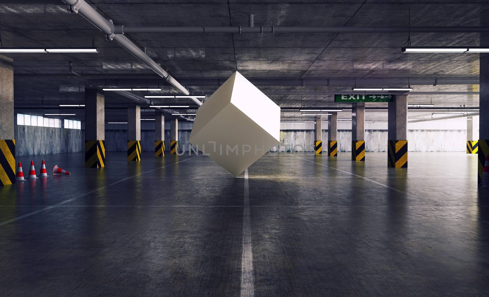cube in the parking by vicnt