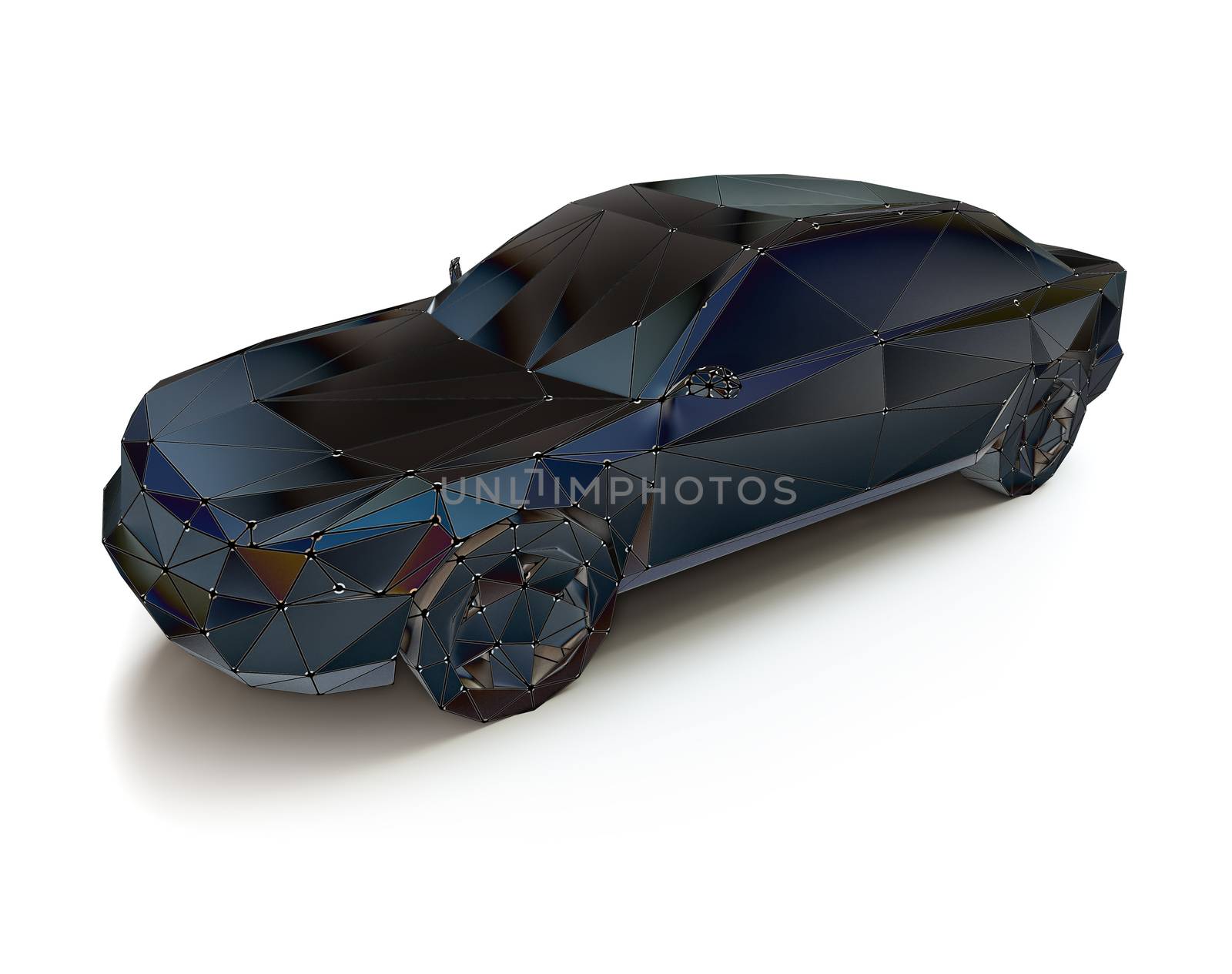 isolated low-poly style car. 3d concept