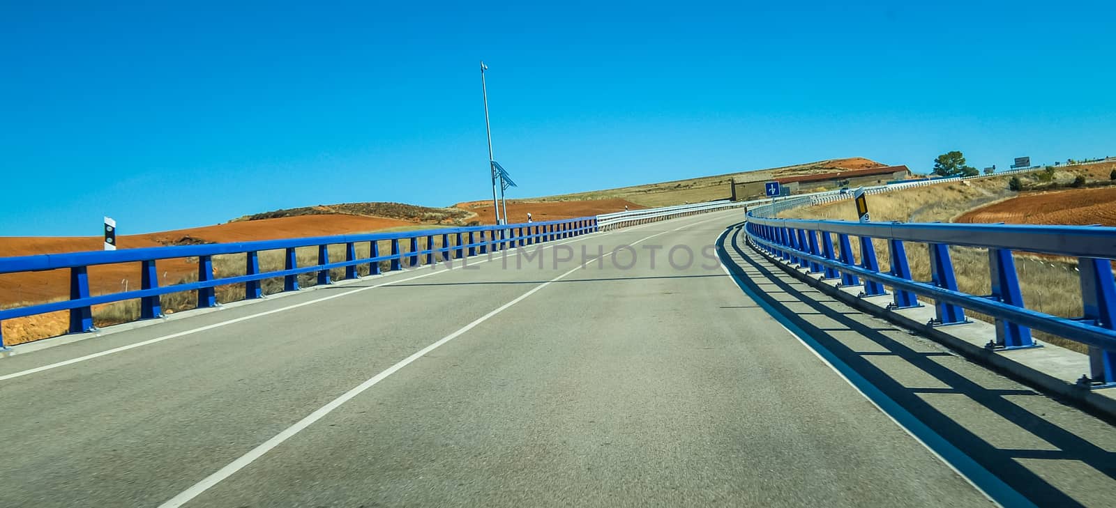 Road to Madrid and highways of spain.  Cool blue travel. by valleyboi63