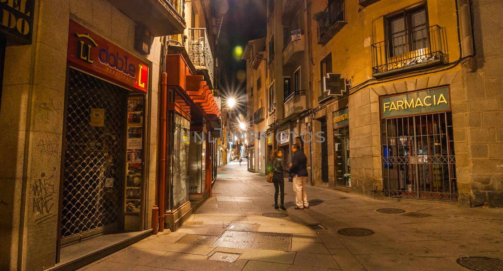 Streets of the village Segovia at night. by valleyboi63