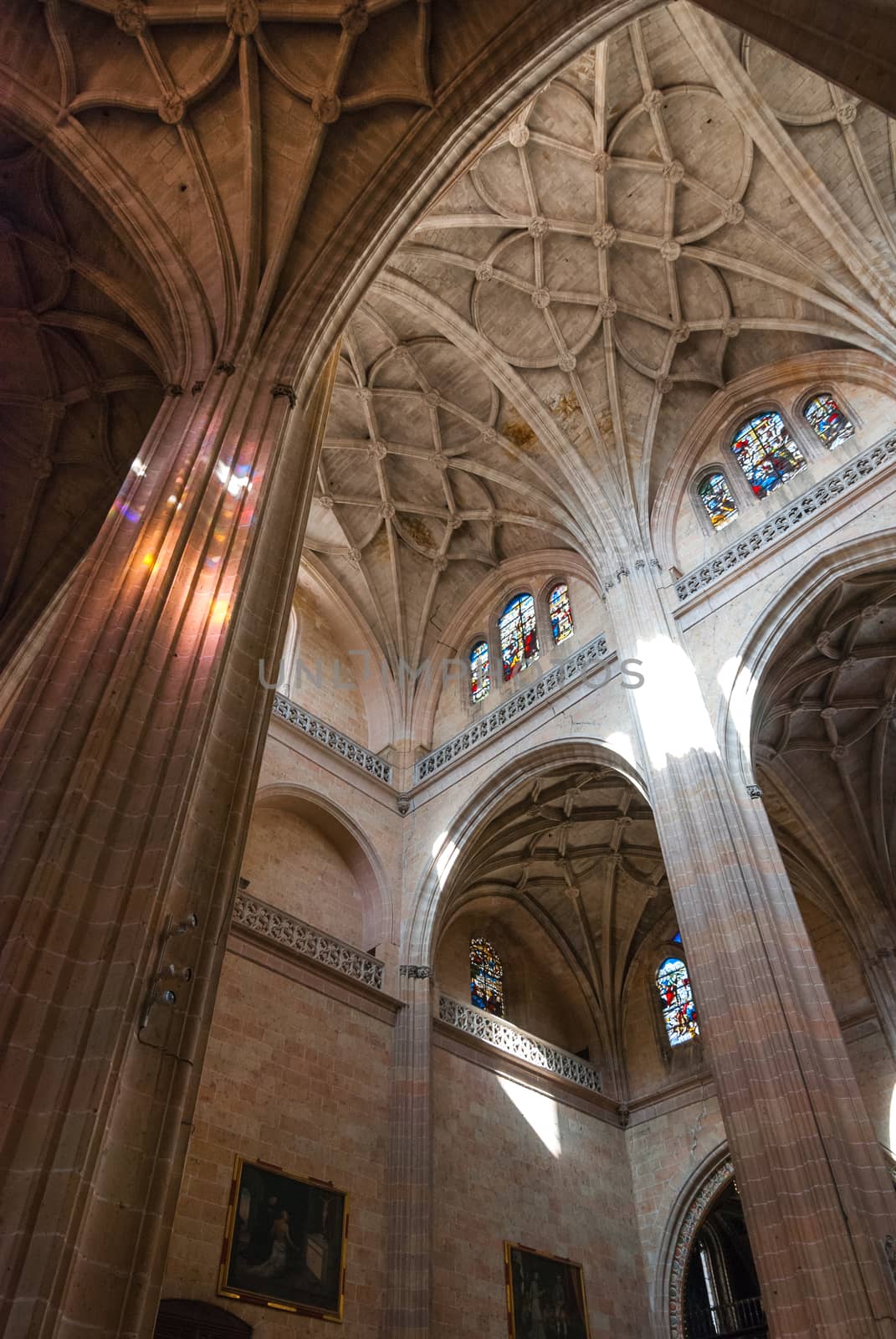 Walking around inside the breathtaking large colosass that is the cathedral in Segovia, Spain