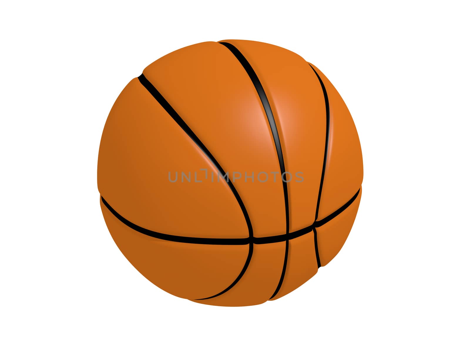 3d render illustration of Basketball with white background
