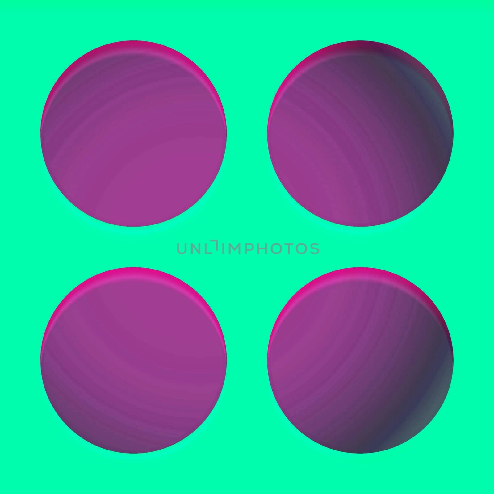 Digital computer graphic - decorative background with a circles in a green - purple colors for design.