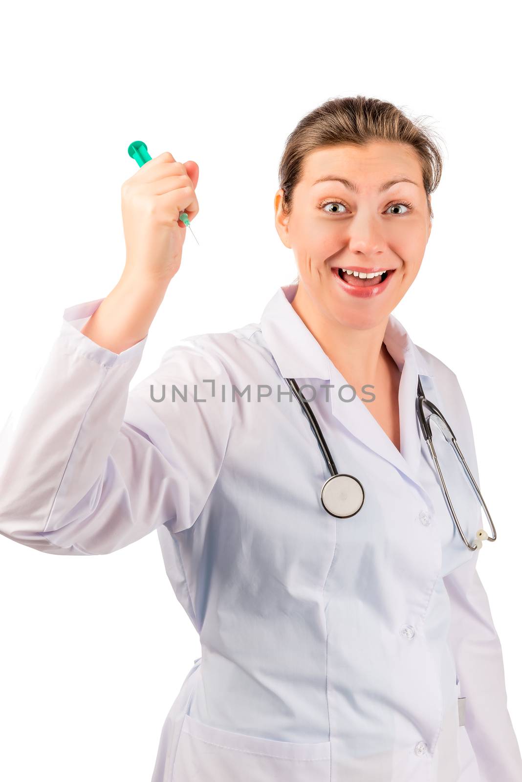 humorous picture of the doctor with a syringe