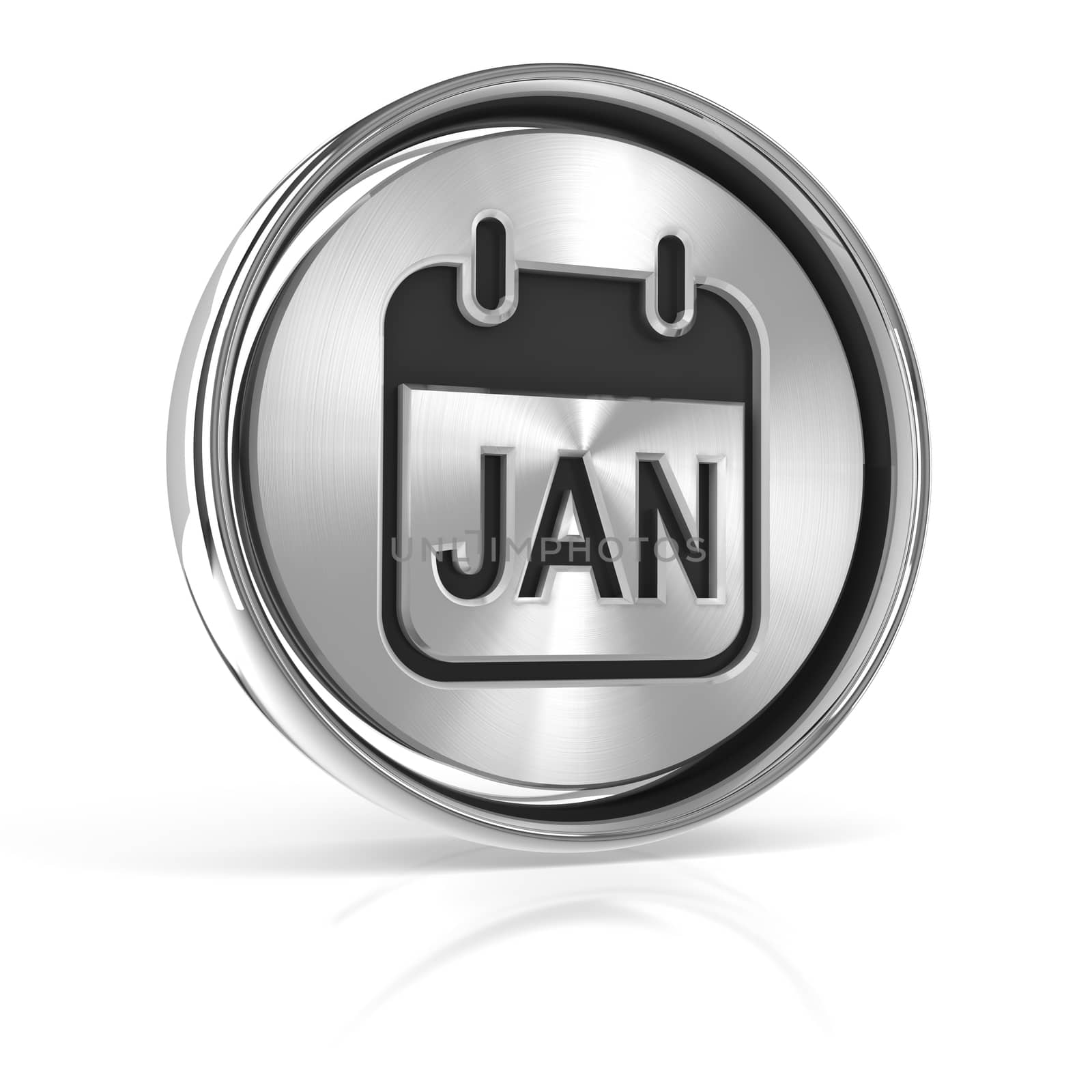 Metallic january calendar icon by ymgerman