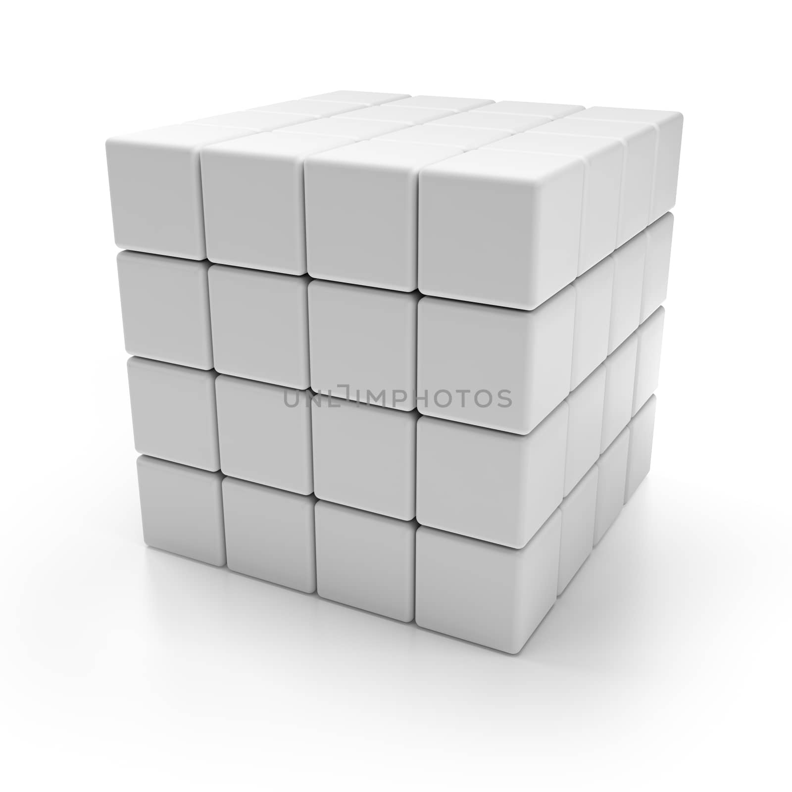 Blank 3d cubes, white background by ymgerman