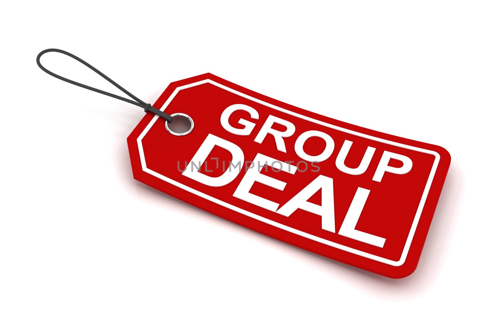 Group deal tag, 3d render, white background