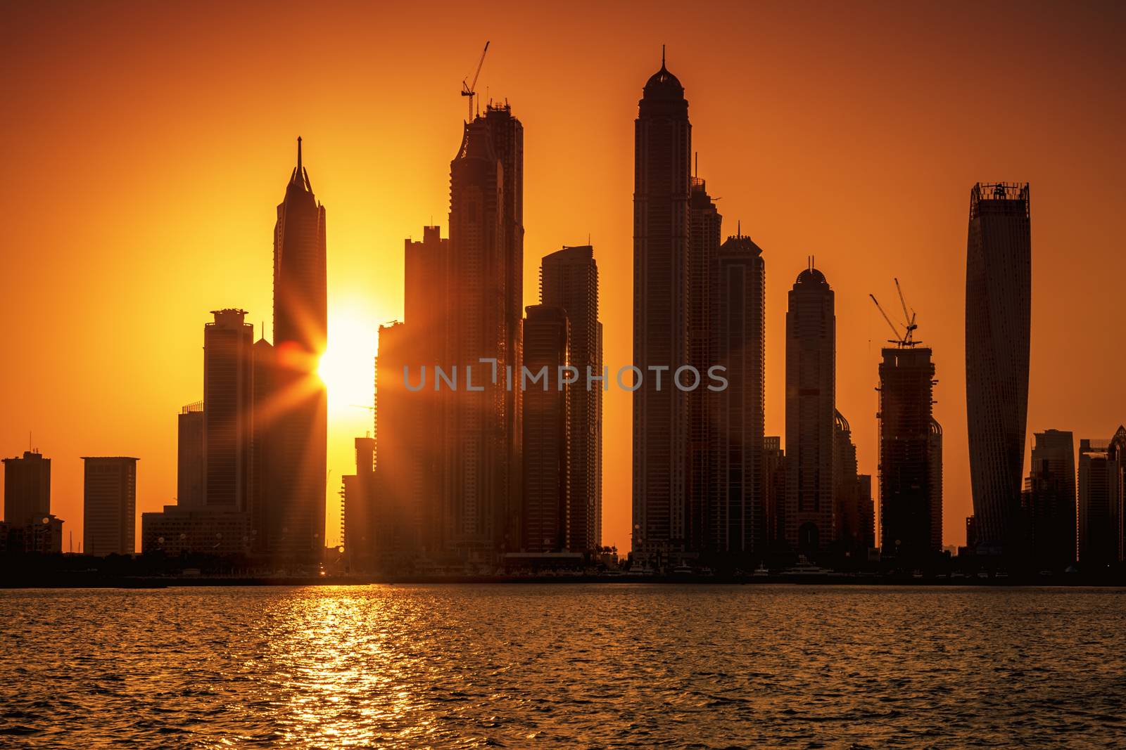 View of Dubai at sunrise by vwalakte