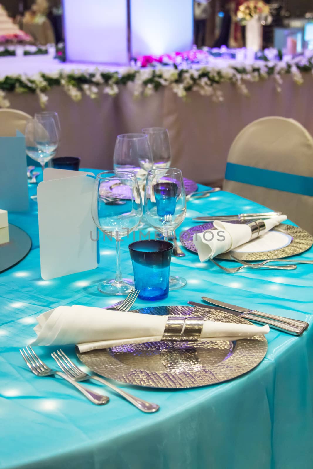 Table set for event party or wedding reception