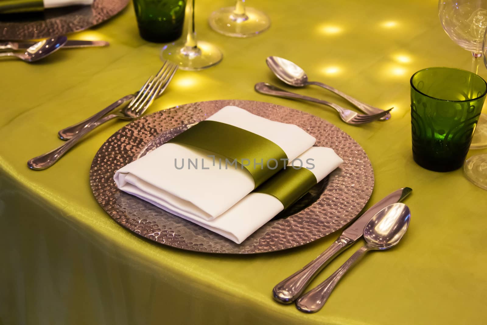 Table set for event party by liewluck