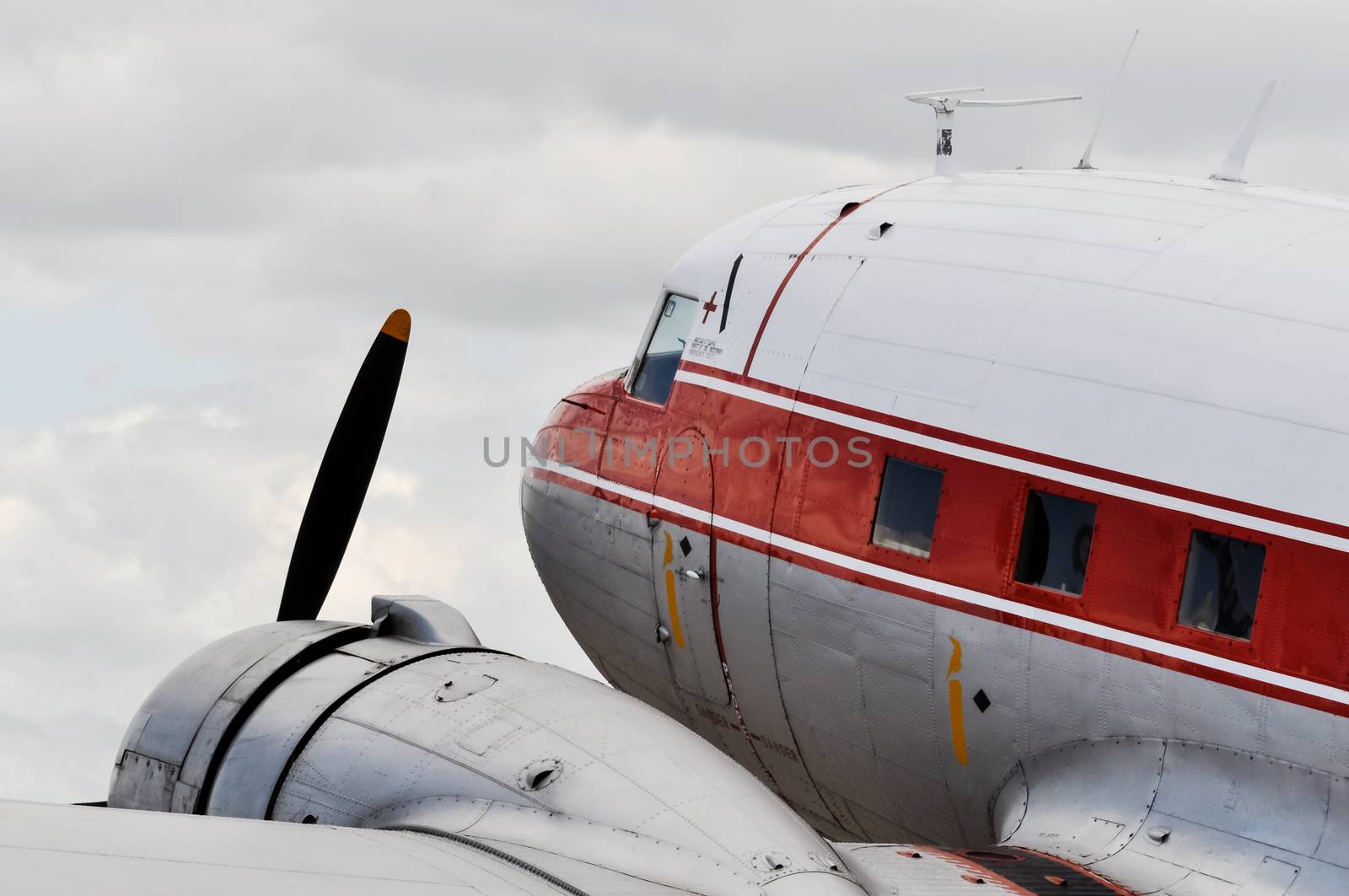 Detail of a vintage airplane