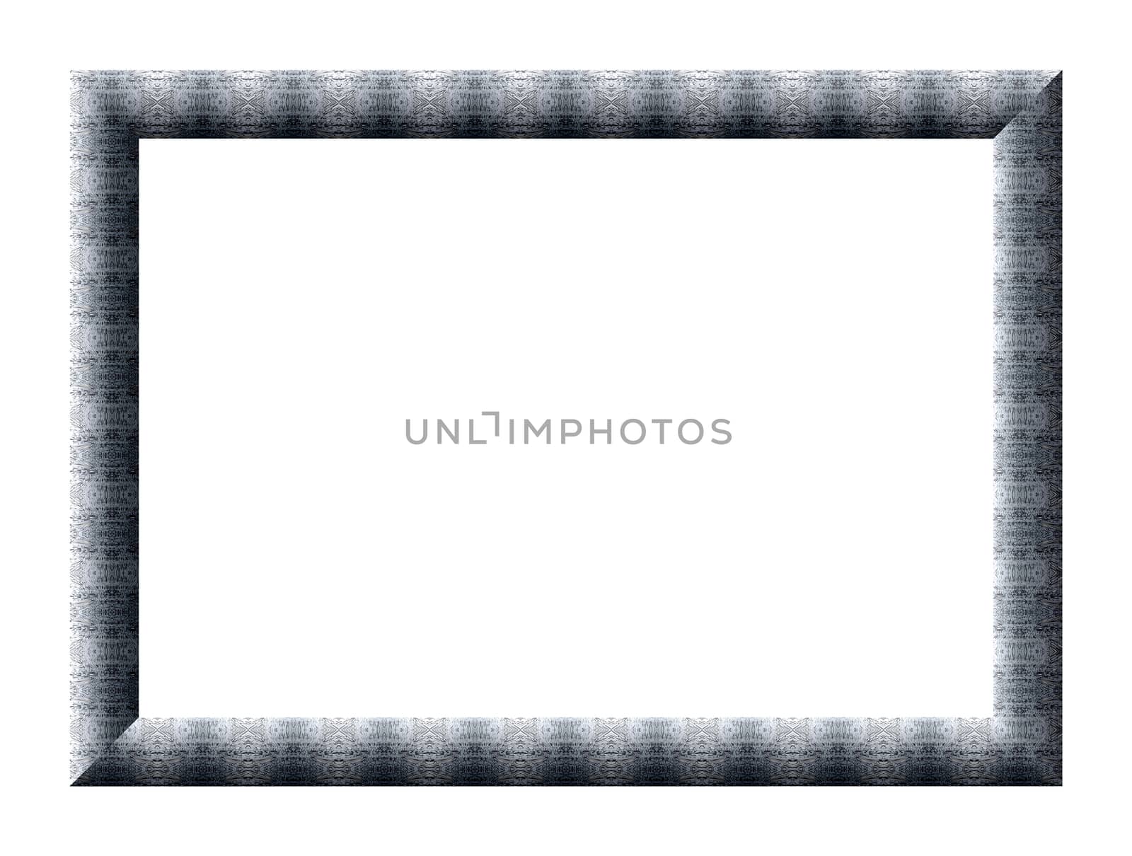  	
Blank photo frame with fine embossed texture abstract gray tone, isolated on a white background