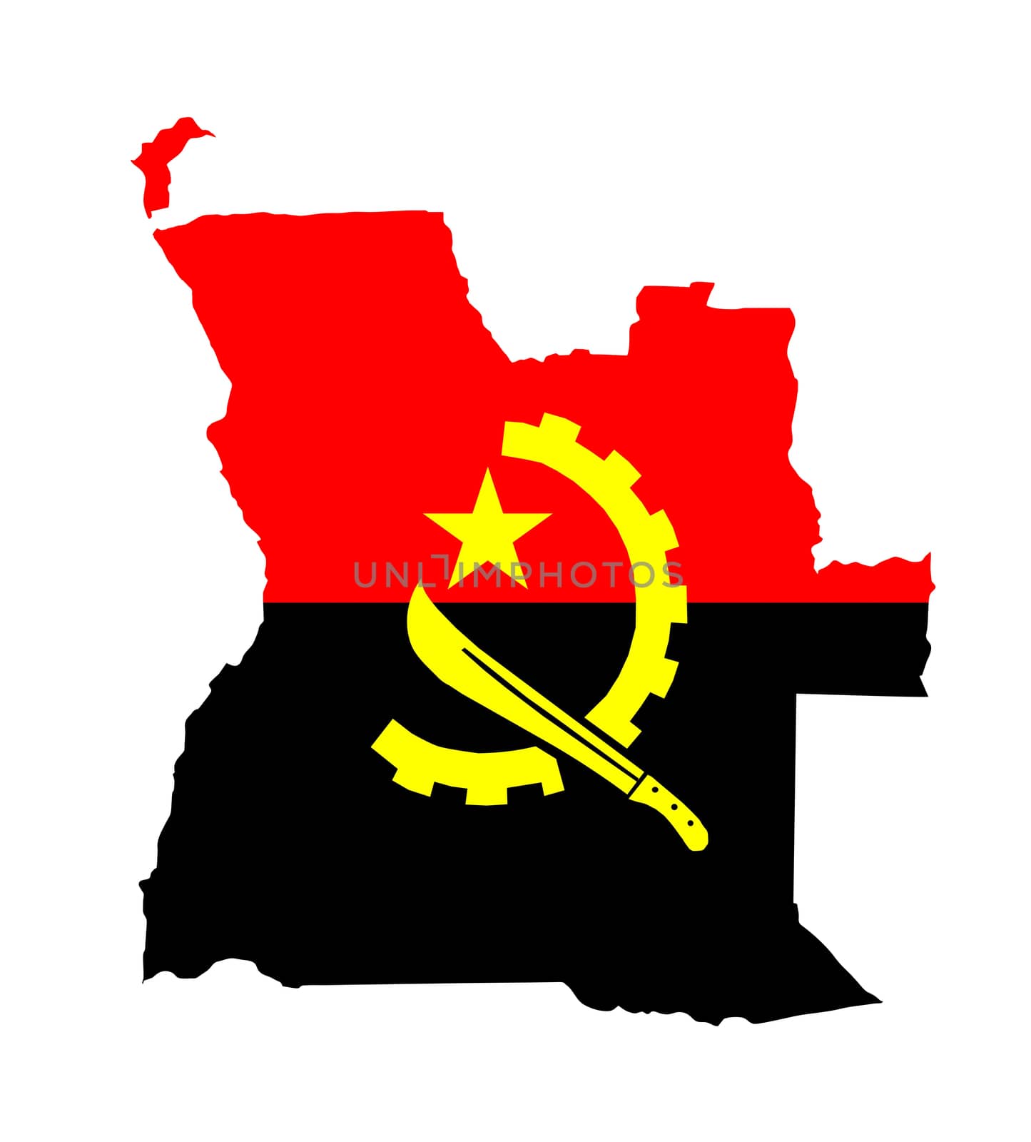 angola country flag map shape national symbol