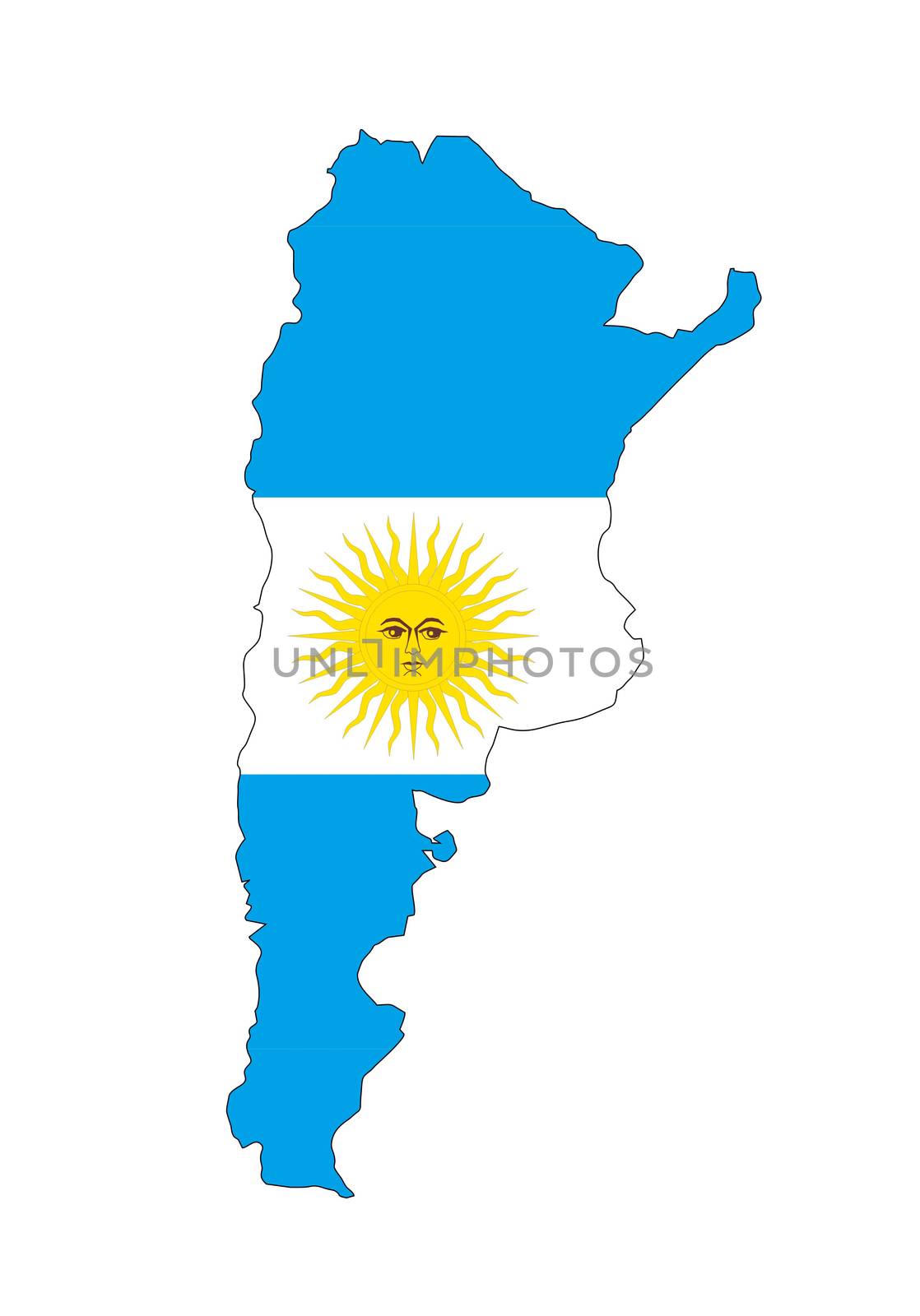 argentina country flag map shape national symbol