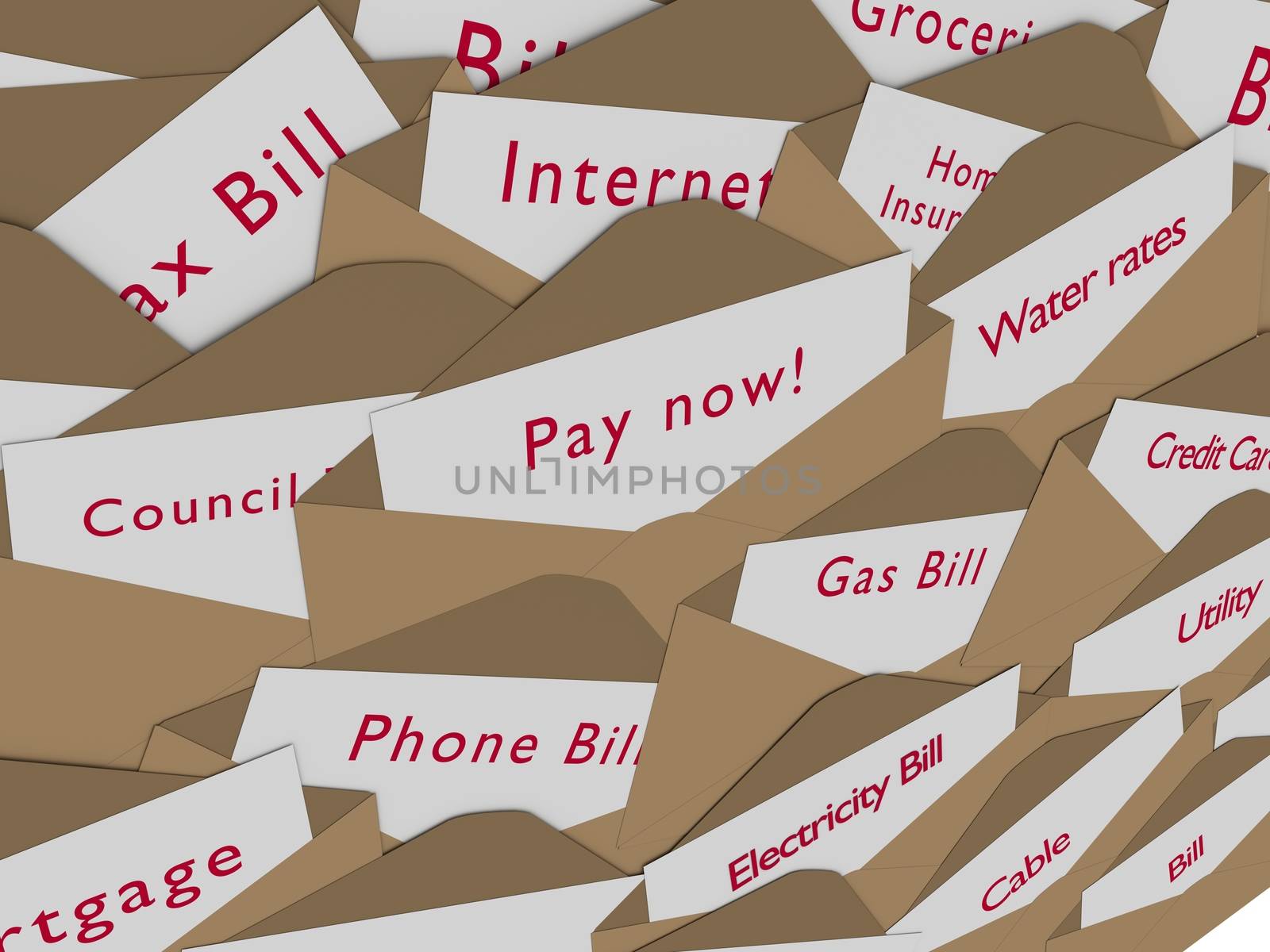 Illustration of lots of bills