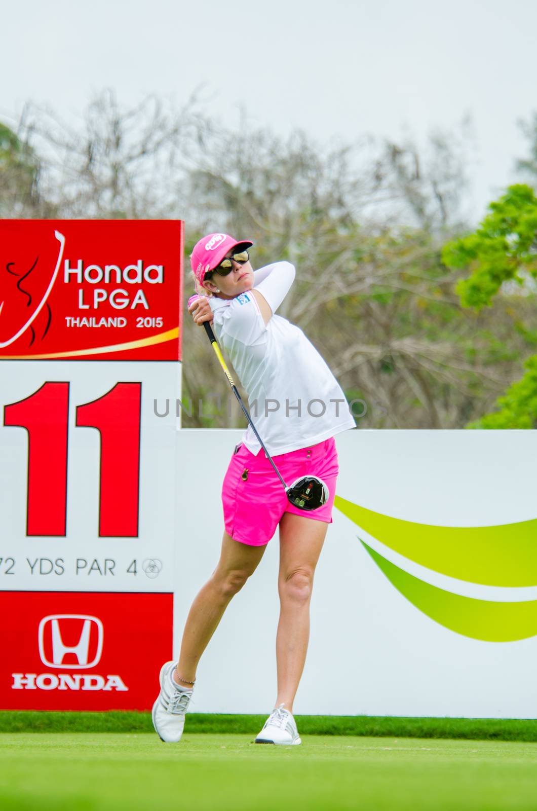 CHONBURI - MARCH 1: Paula Creamer of USA in Honda LPGA Thailand 2015 at Siam Country Club, Pattaya Old Course on March 1, 2015 in Chonburi, Thailand.