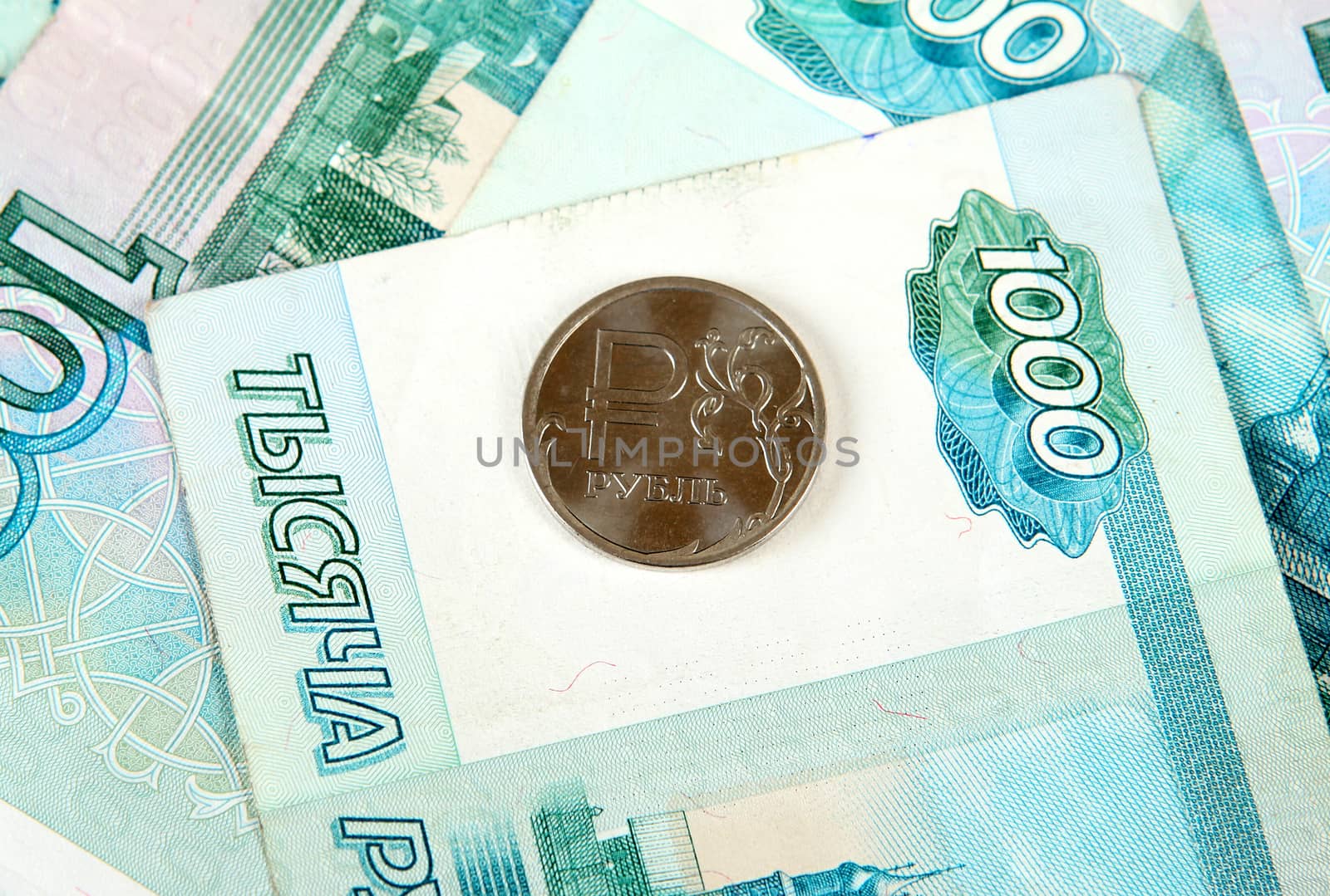 Russian Currency closeup by sabphoto