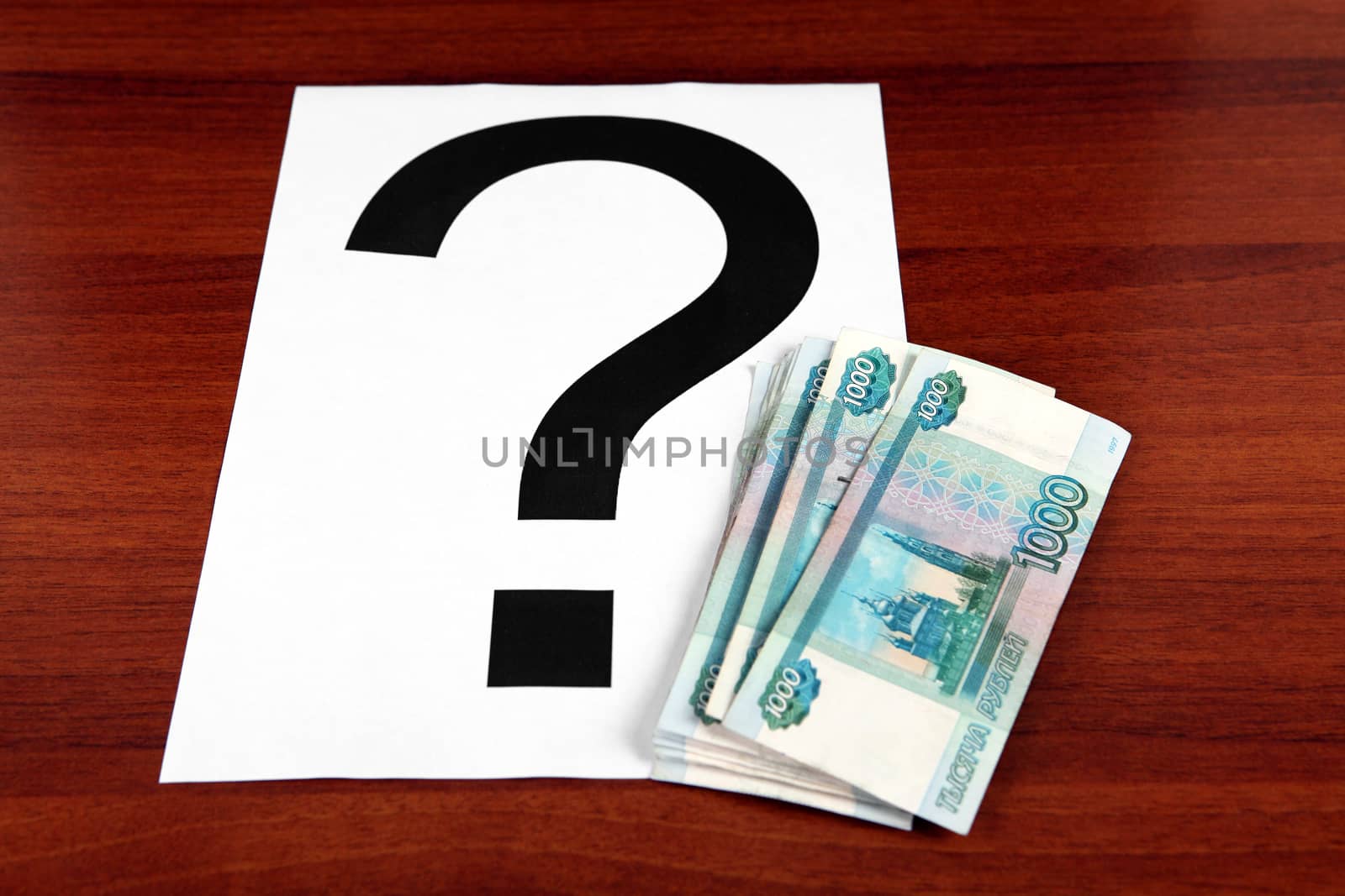 Russian Currency and Question Mark by sabphoto