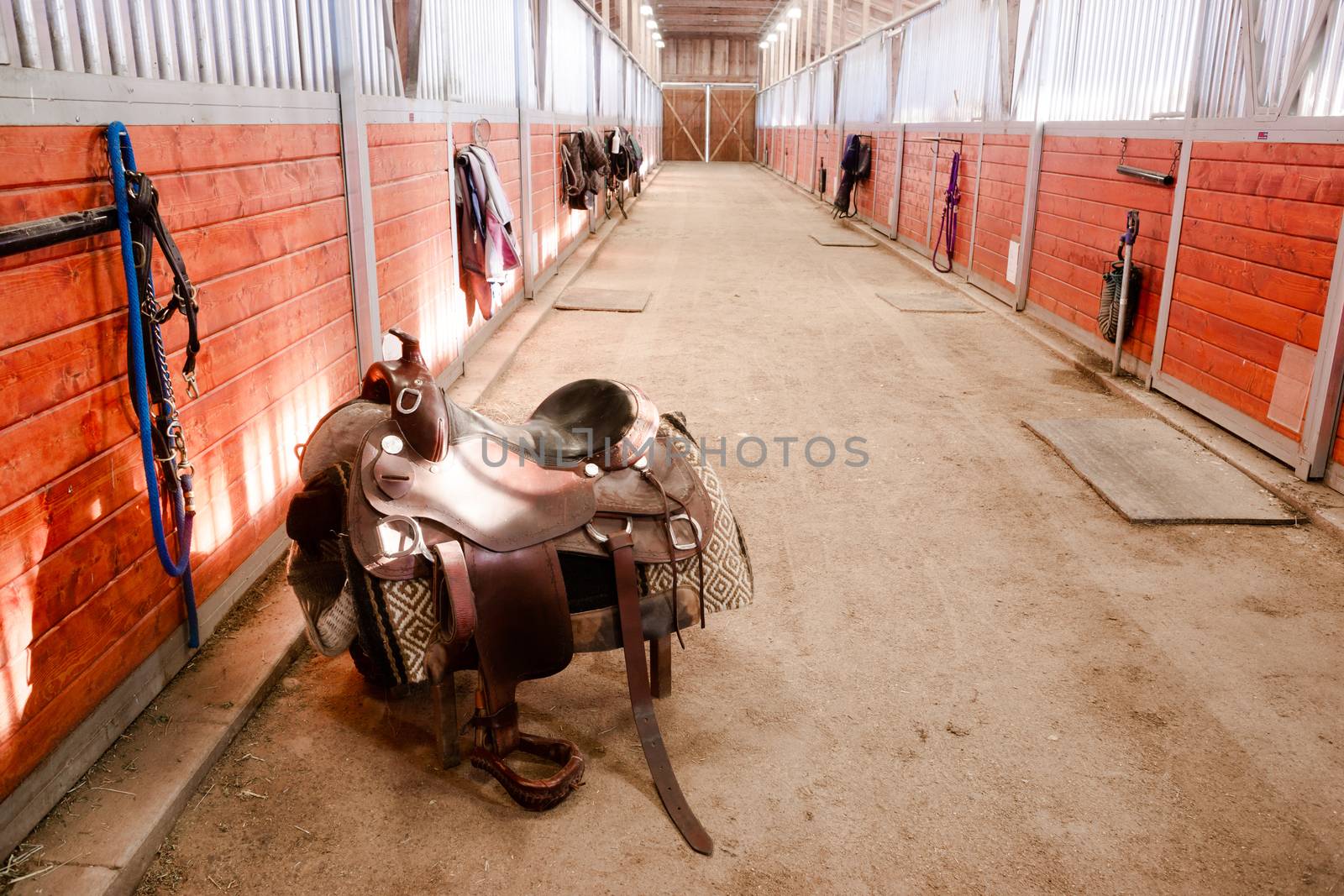 Saddle Center Path Horse Paddack Equestrian Riders Stable by ChrisBoswell