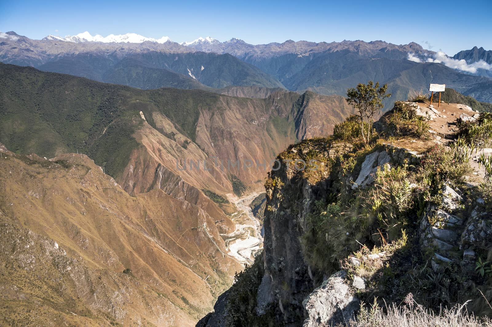 View atop of Machu Picchu Mountain peak by rigamondis