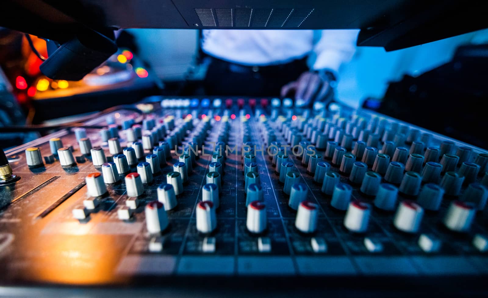 Close-up of a Sound Tech Board in Action during a Show