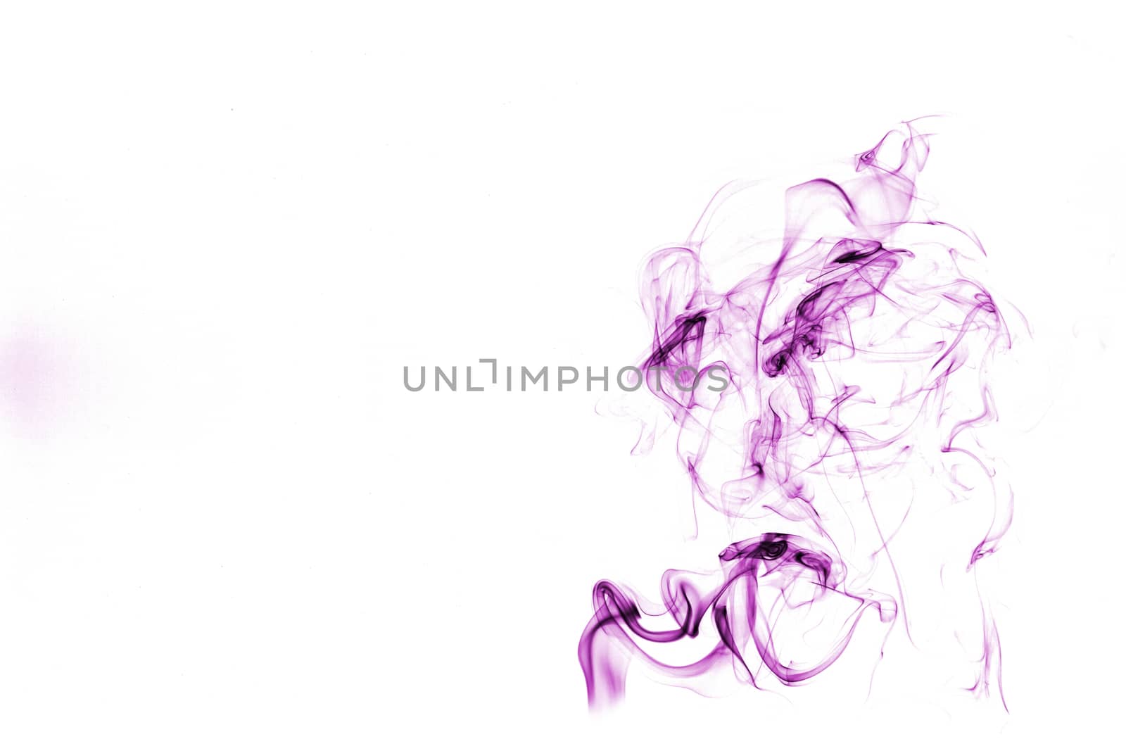 purple smoke isolated on white background by Chattranusorn09