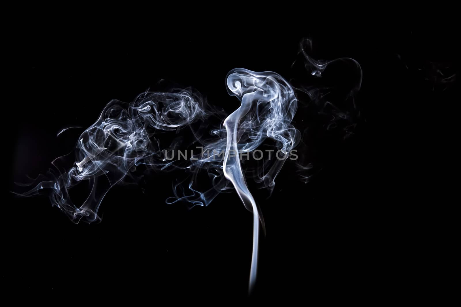 Gray smoke with light on back background