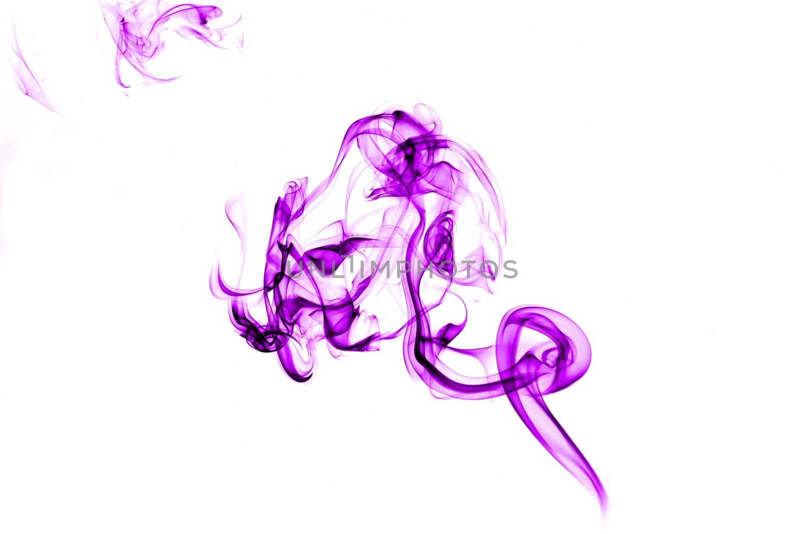purple smoke with light on white background