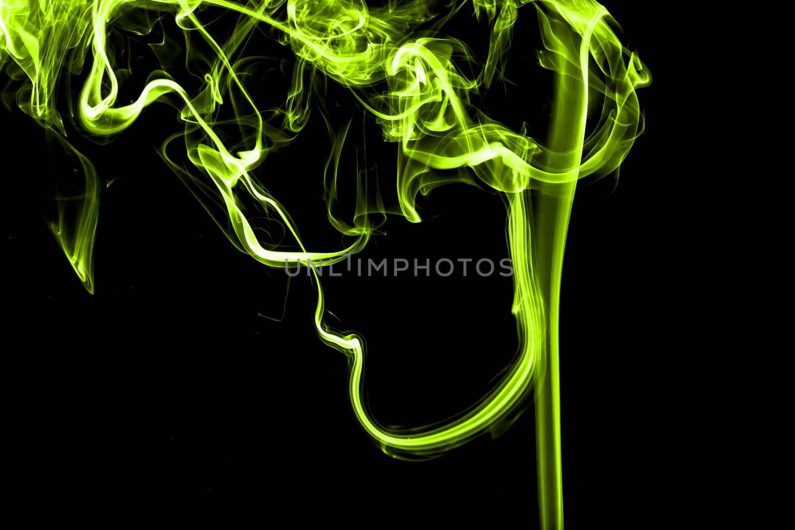Green smoke isolated on back background by Chattranusorn09